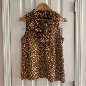 J Crew Ruffled Silk Blouse